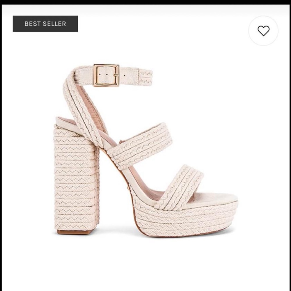RAYE Blush Braided Platform Block Heel Sandals